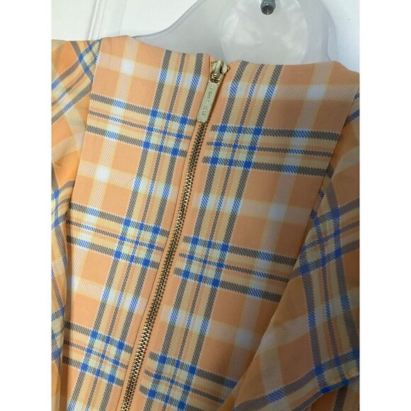 Michael Kors Women's Plaid Ruffle Dress V-Neck Sleeveless Size XXS Polyester - Picture 9 of 9